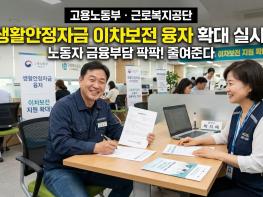 고용노동부, 근로복지공단과 생활안정자금 이차보전 융자 사업 확대 실시...노동자 금융부담 줄여준다 기사 이미지