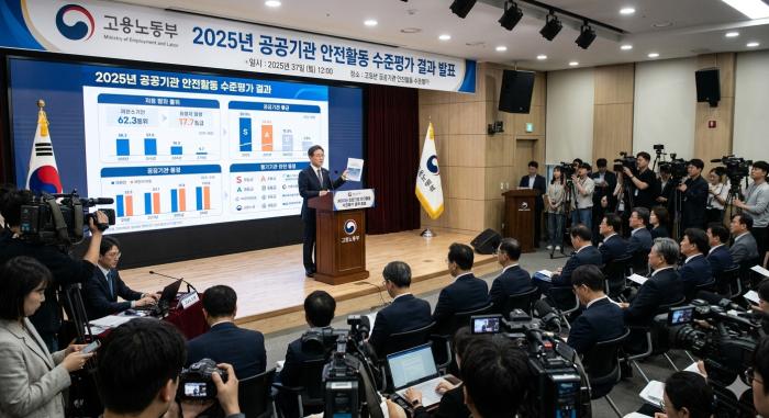 고용노동부, 2025년 공공기관 안전활동 수준평가 결과 발표 기사 이미지