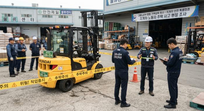 지게차 노동자 추락 사고…고용노동부 합동 기획감독 착수