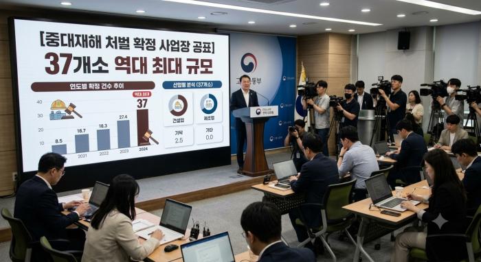 중대재해 처벌 확정 사업장 37개소 공표… 역대 최대 규모